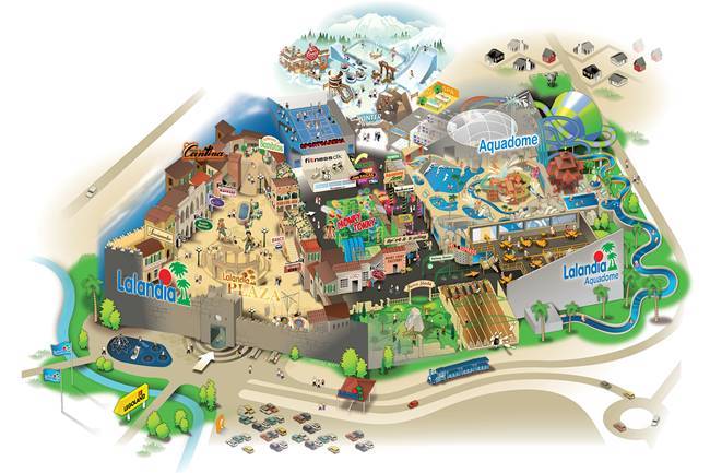 Kort over Lalandia i Billund